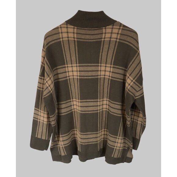 NWT Jones New York Signature Plaid Full-Zip Sweater Mens XL Cabin Loungewear - Picture 2 of 8